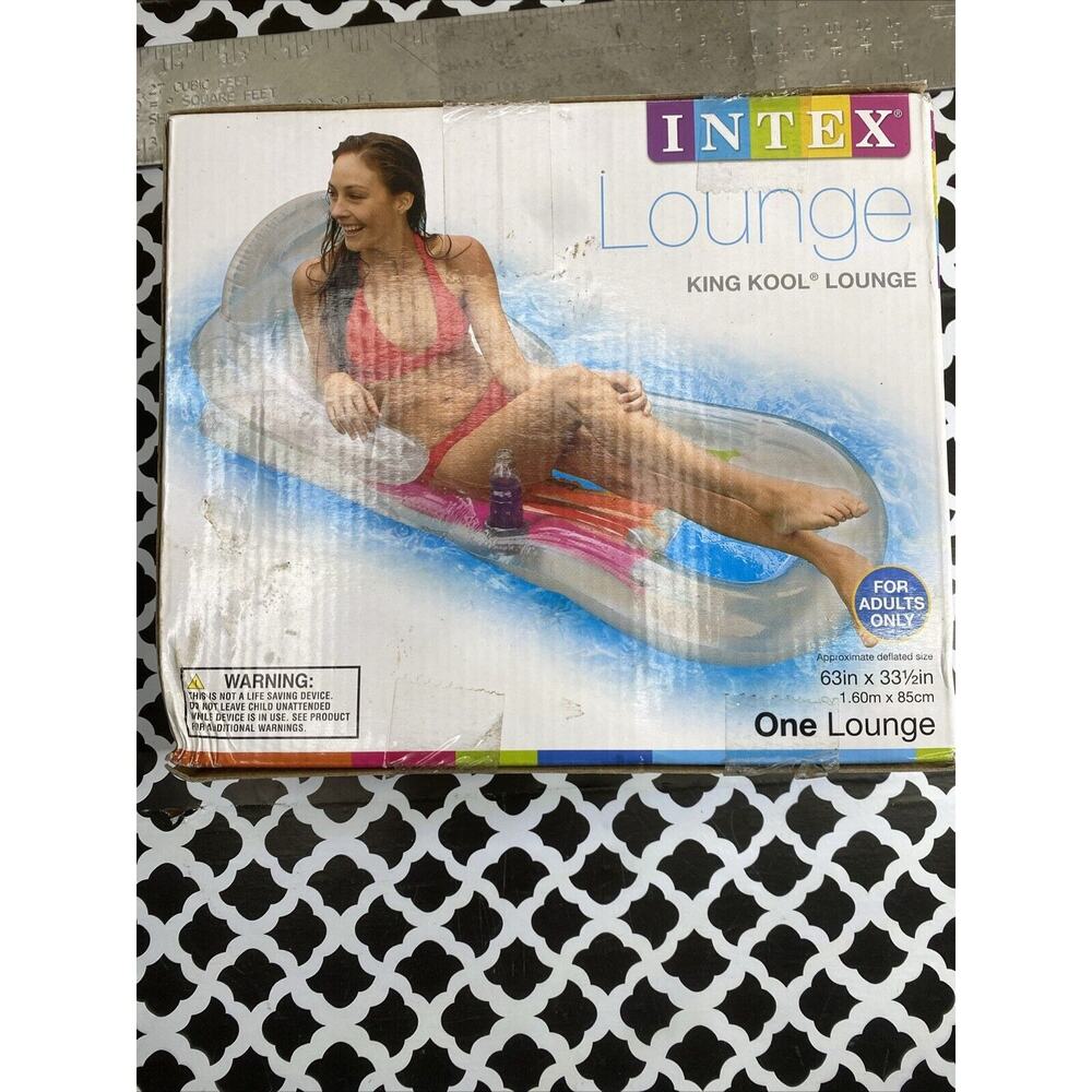 INTEX King Kool Lounge with Headrest Swimming Pool Float 63" x 33.5" 1 Lounge